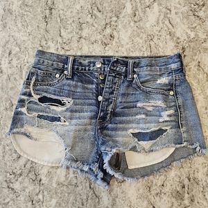 American Eagle festival high rise denim shorts.